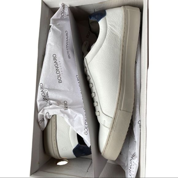 🆕 Bolongaro Trevor: White Leather “Skelly” Sneakers. - Picture 5 of 13
